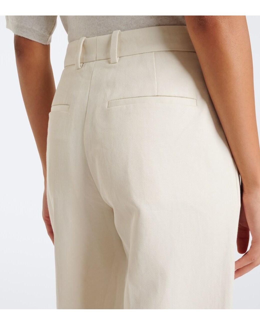 Joseph Natural Mitae Cotton And Linen Twill Straight Pants