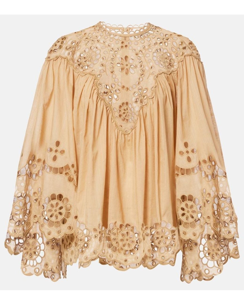 Zimmermann Natural Awaken Broderie Anglaise Cotton Blouse
