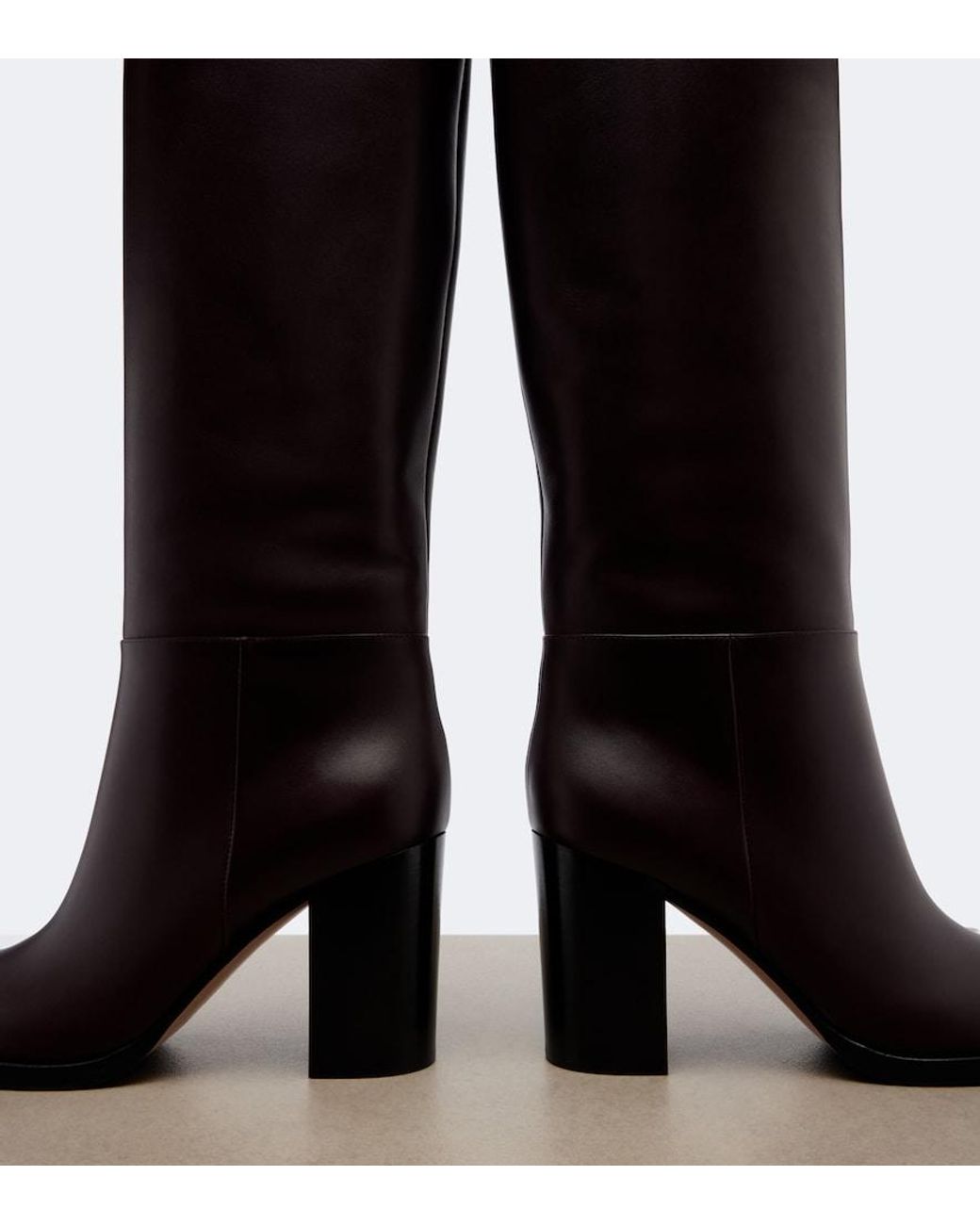 Gianvito Rossi Black Santiago Leather Knee-High Boots