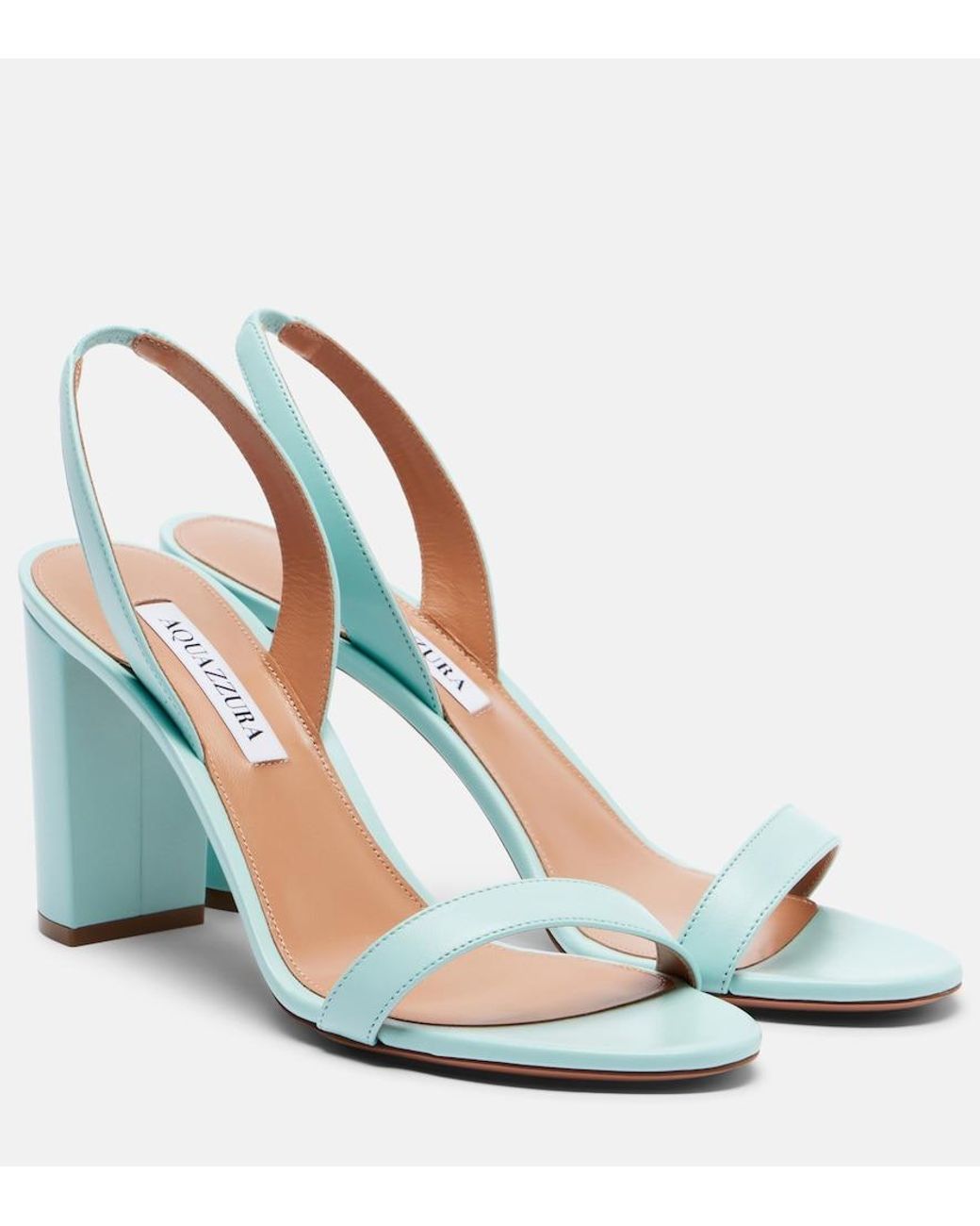 Aquazzura Blue Leather Slingback Sandals