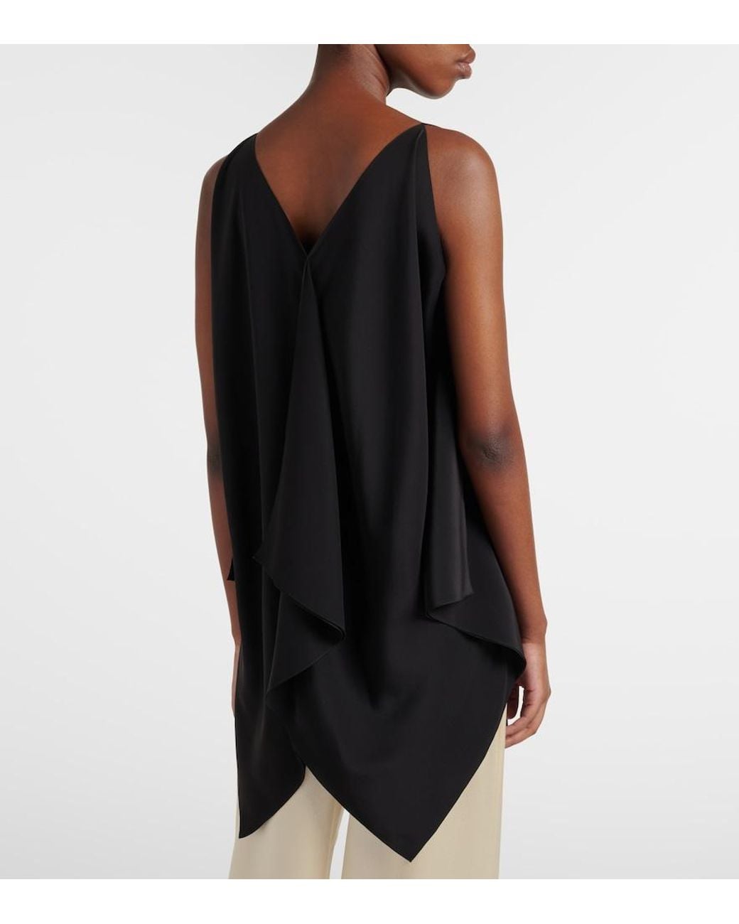 The Row Black Semir Silk Satin Top