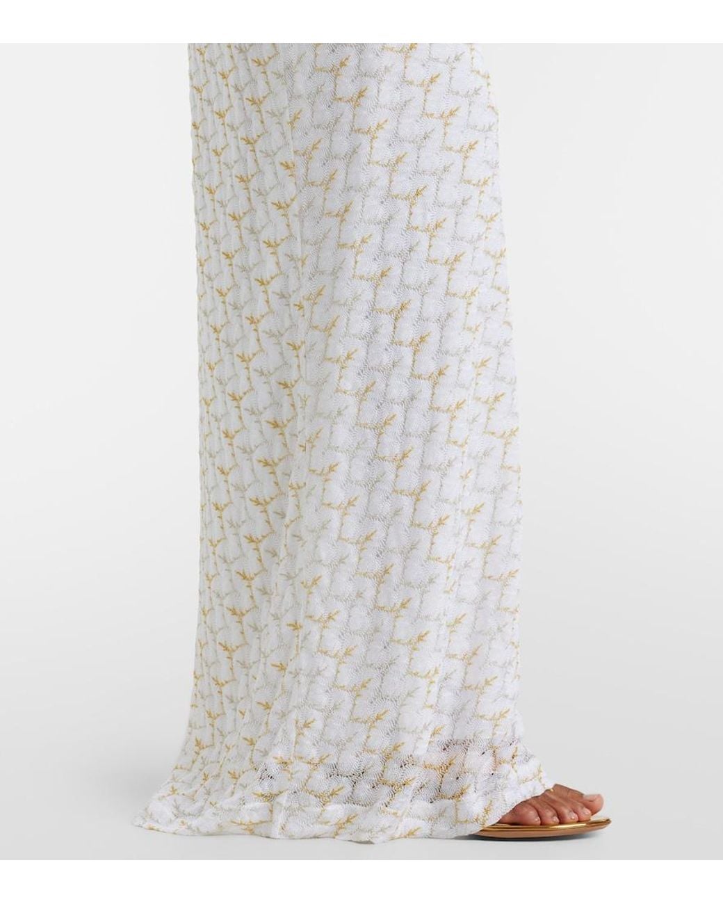 Missoni White Lame One-Shoulder Maxi Dress