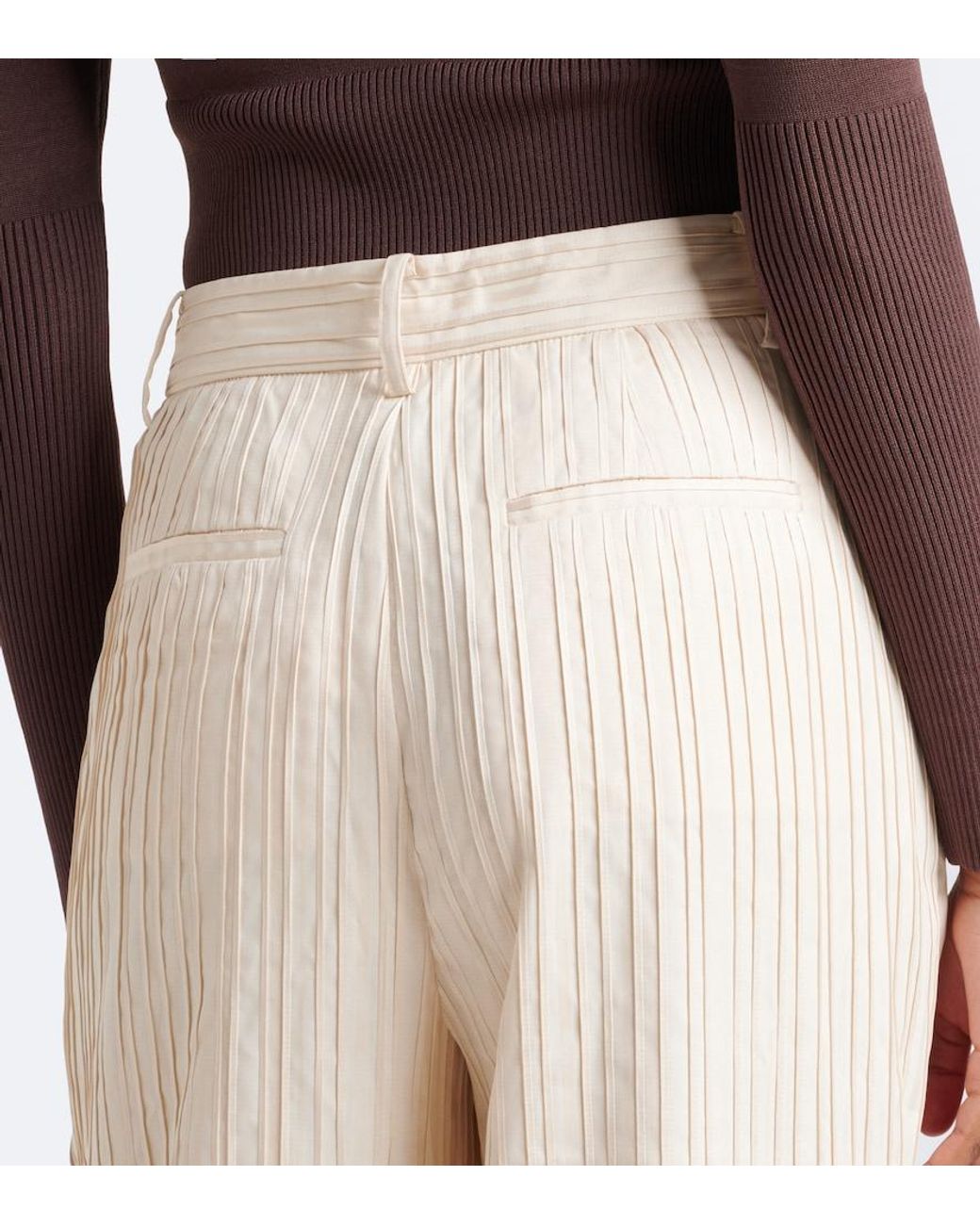 Jonathan Simkhai Natural Grace Striped Wide-Leg Pants