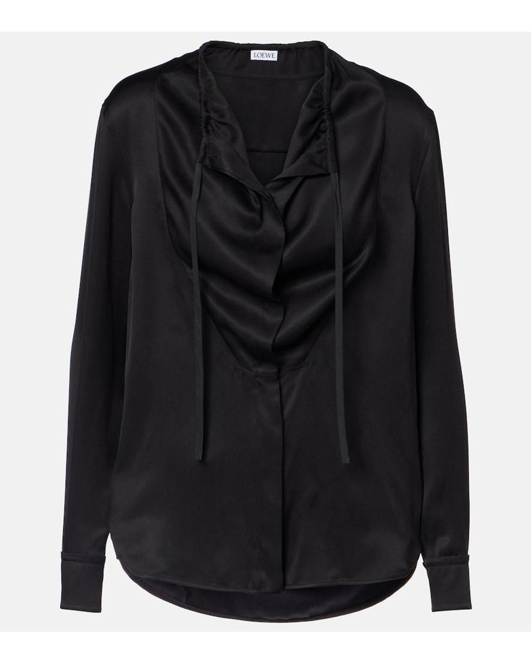 Loewe Black Silk Satin Blouse