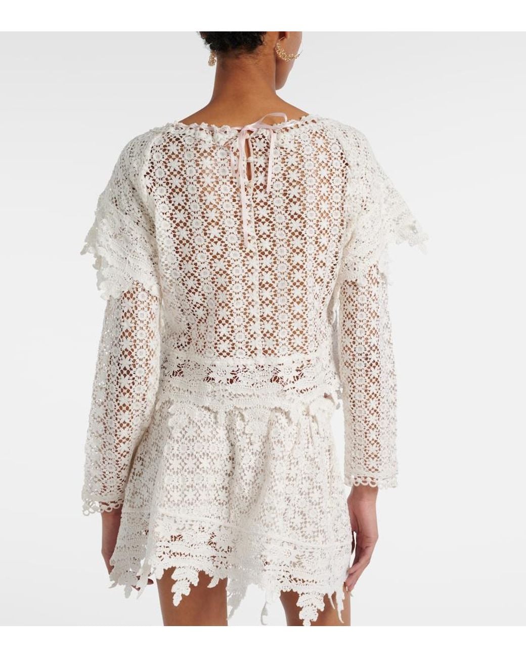 Isabel Marant White Hyliana Cotton Lace Top