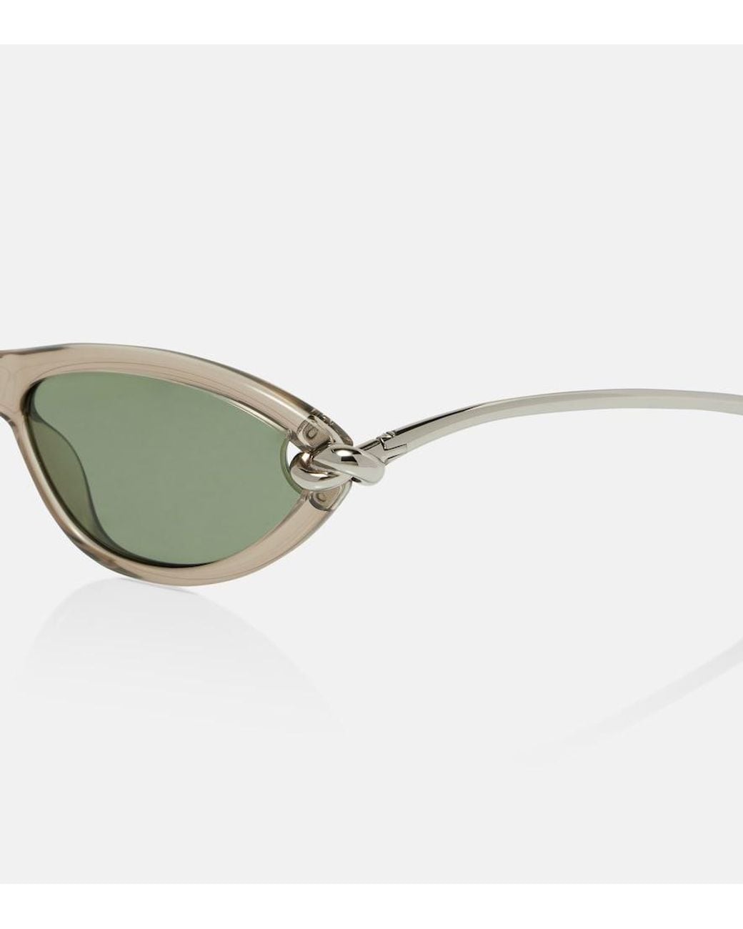 Bottega Veneta Green Knot Cat-Eye Sunglasses
