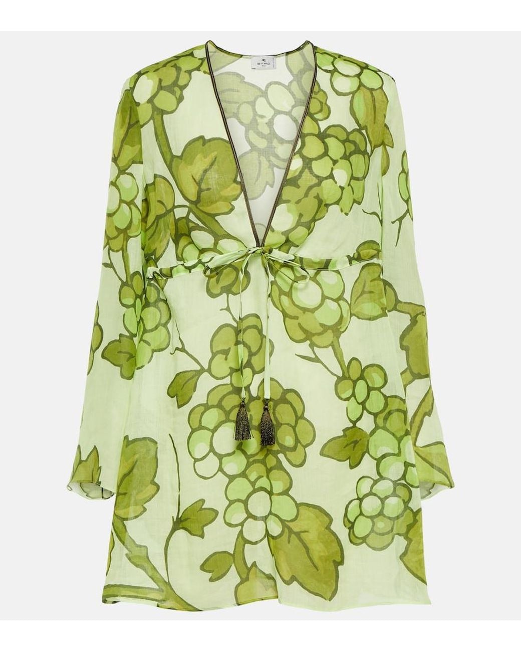 Etro Green Printed Ramie Tunic