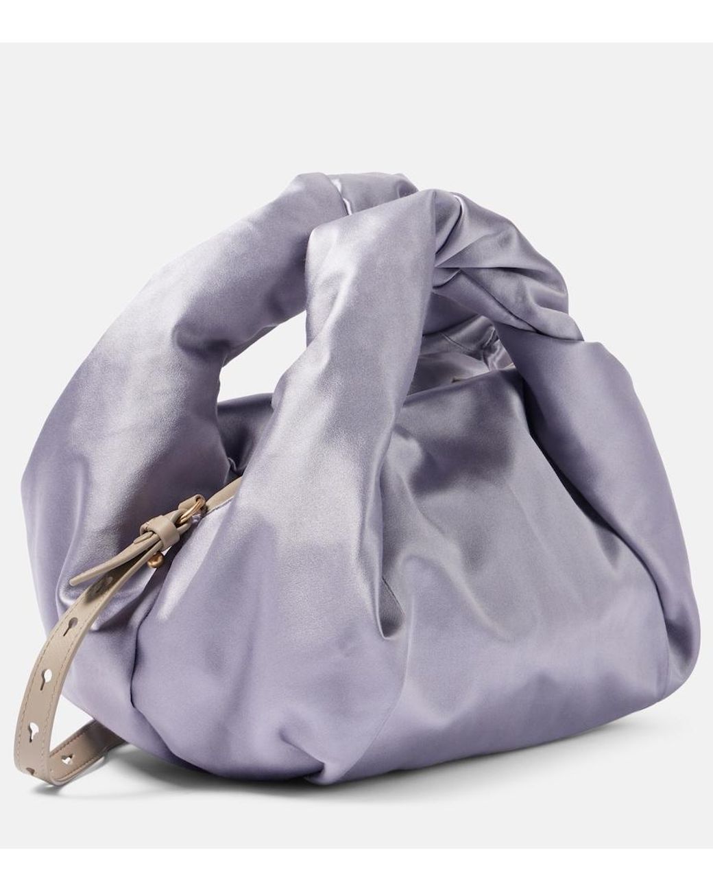 Dries Van Noten Purple Twist Satin Tote Bag