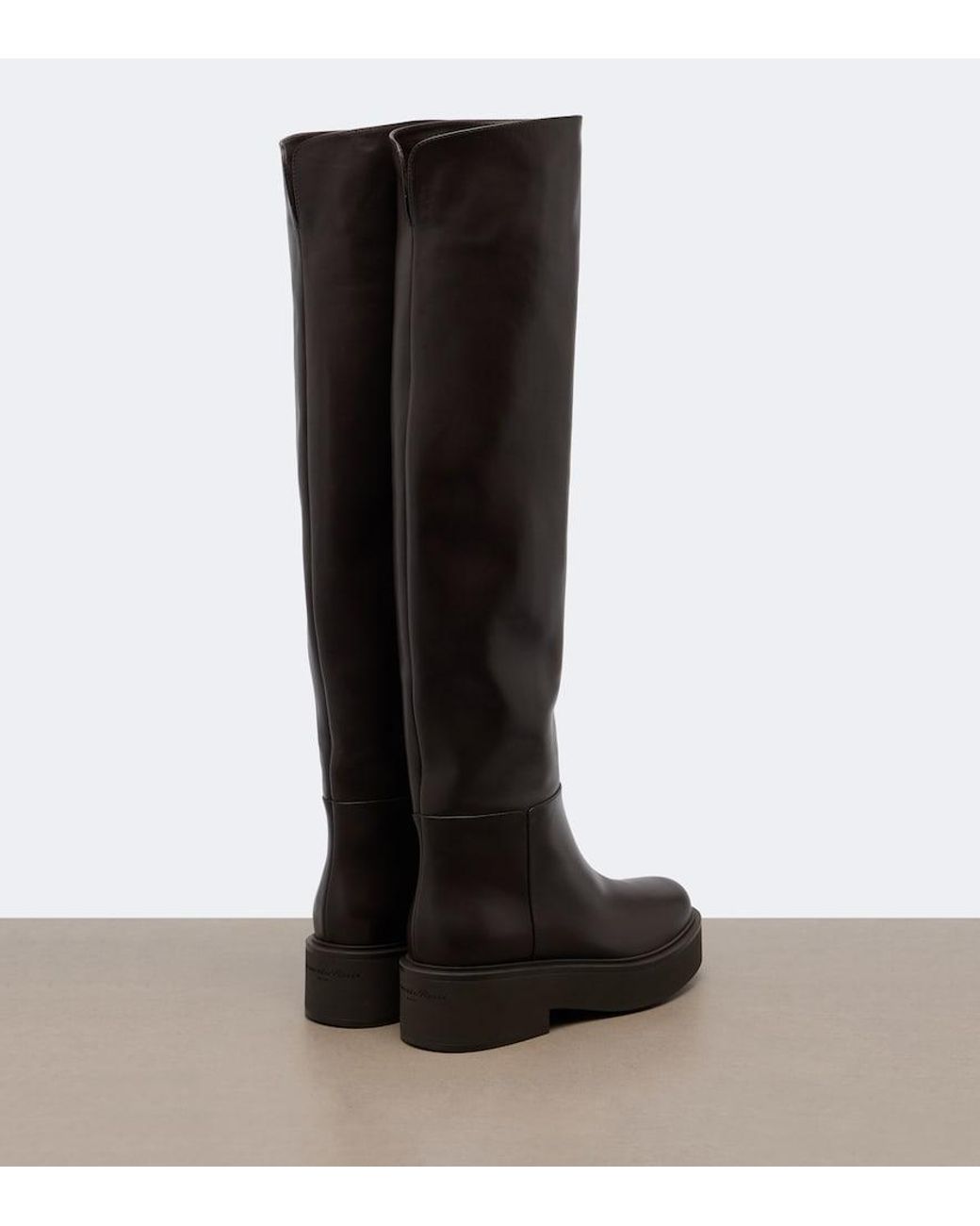 Gianvito Rossi Black Hiro Leather Over-The-Knee Boots