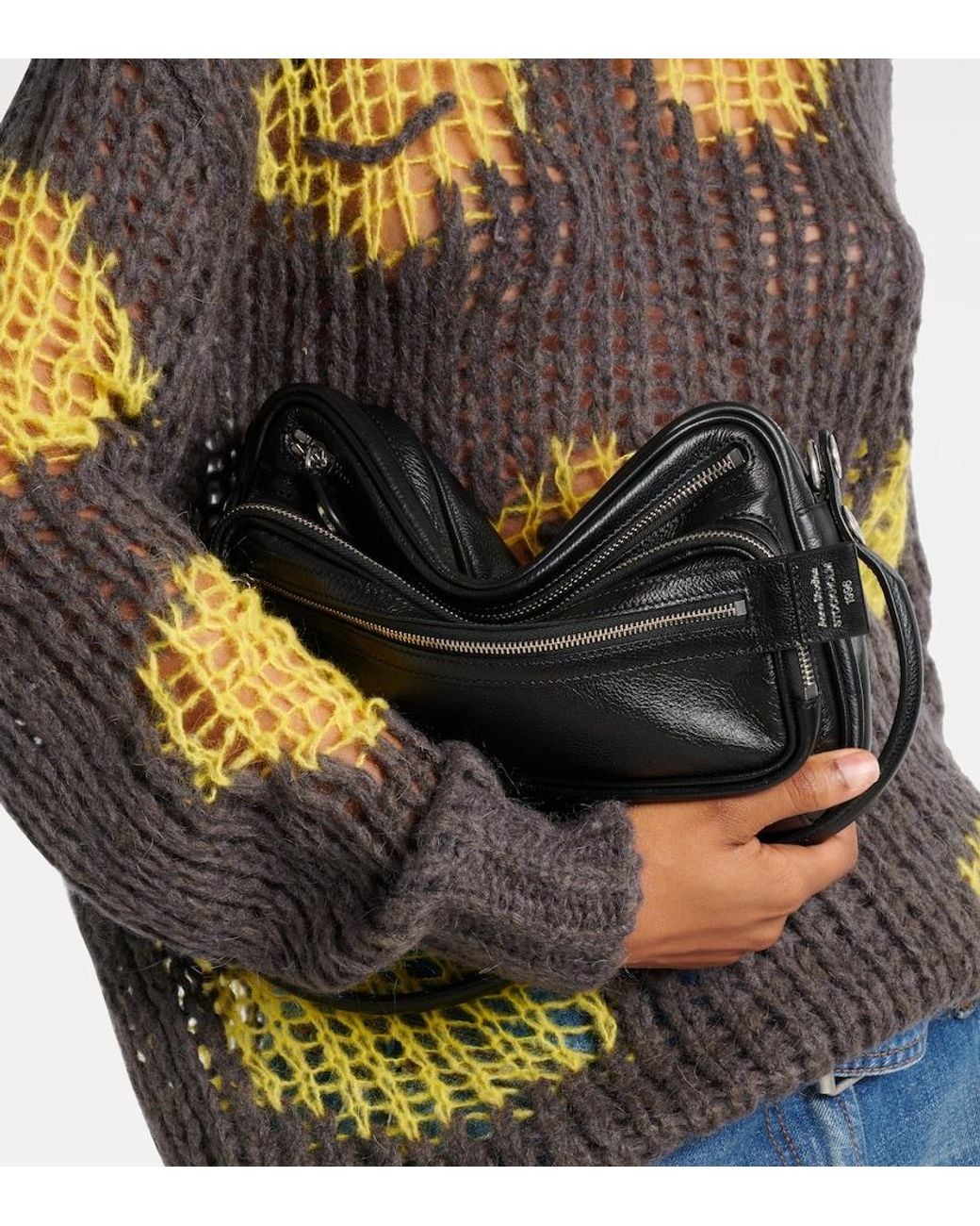 Acne Black Camero Party Leather Shoulder Bag