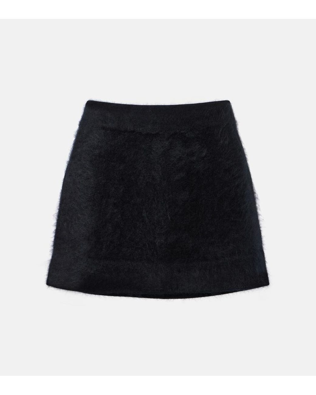 Dorothee Schumacher Black Fluffy Statement Wool-Blend Miniskirt