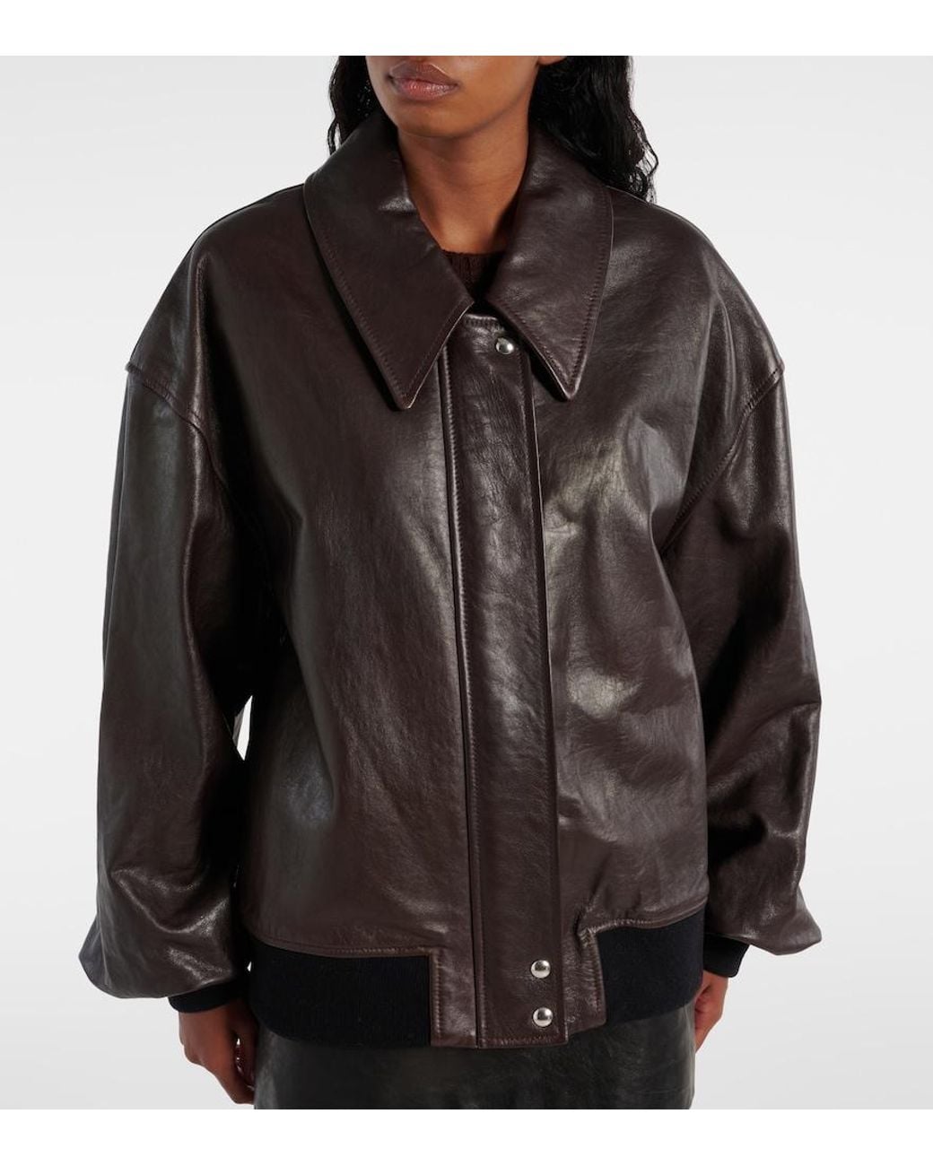 Khaite Black Shelman Leather Blouson