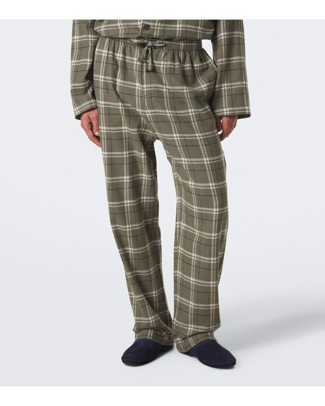 Polo Ralph Lauren Green Checked Cotton Flannel Pajamas for men