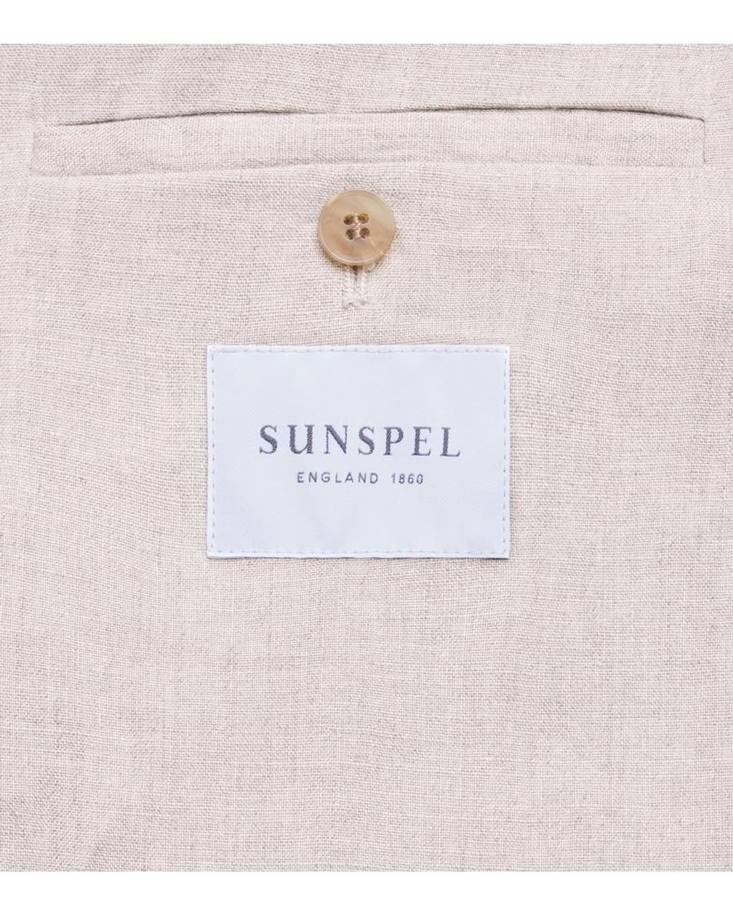 Sunspel Gray Linen Blazer for men