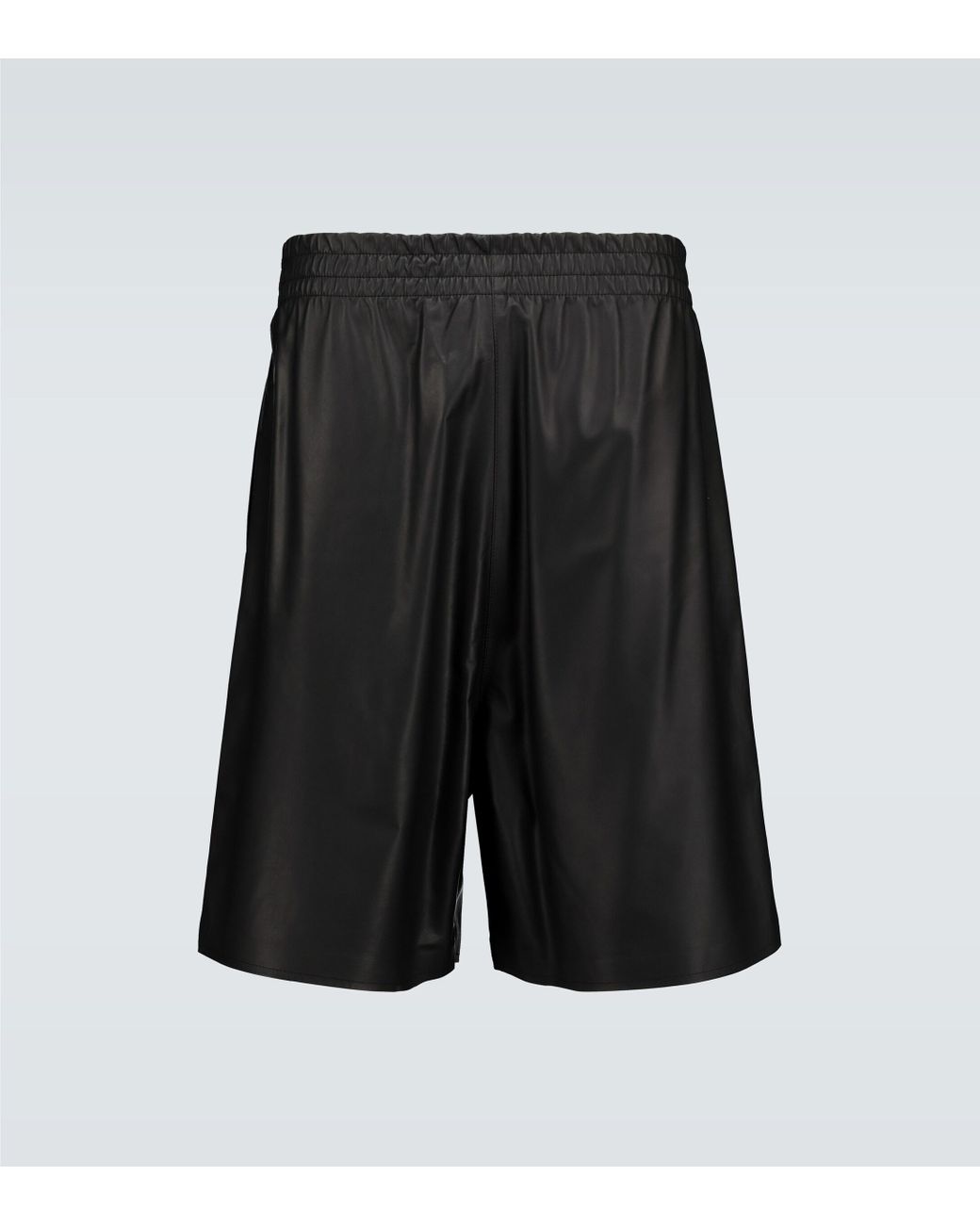 Bottega Veneta Leather Relaxed-fit Shorts in Black for Men - Lyst