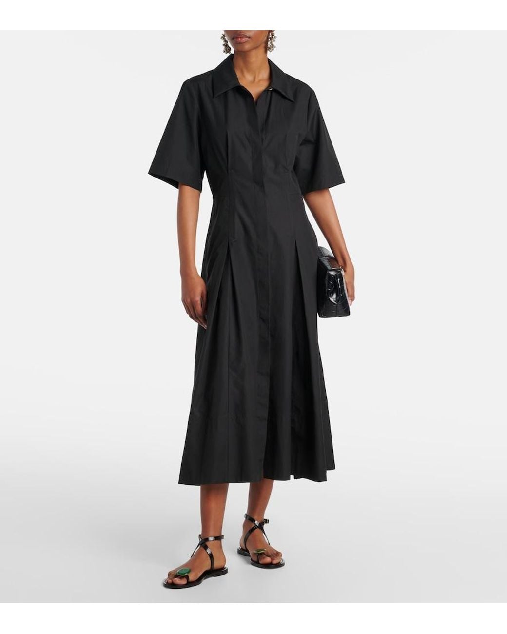 Vince Black Cotton Midi Dress