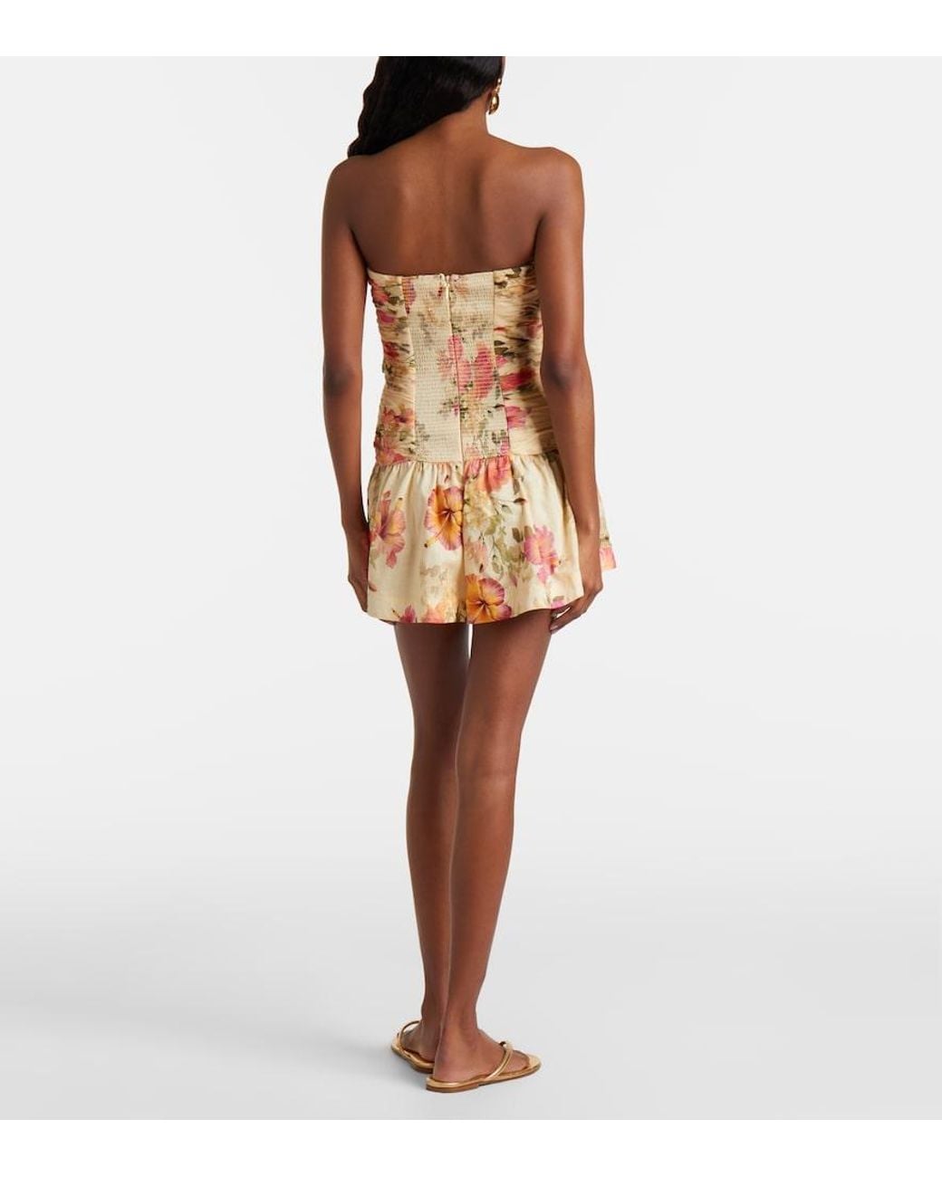 Zimmermann Natural Mahon Floral Cotton Romper