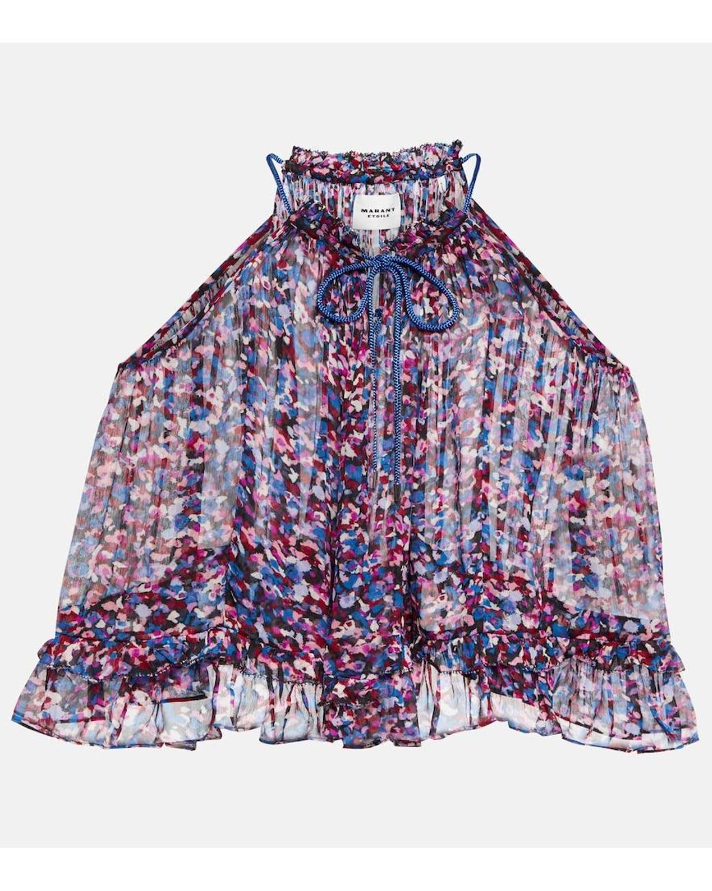 Isabel Marant Purple Fabino Printed Georgette Top