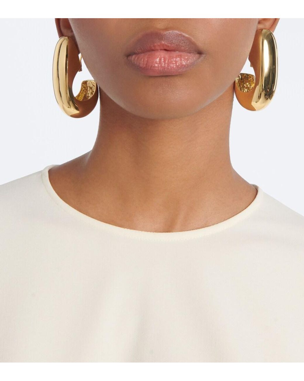 Jennifer Behr Natural Nimah-Plated Hoop Earrings