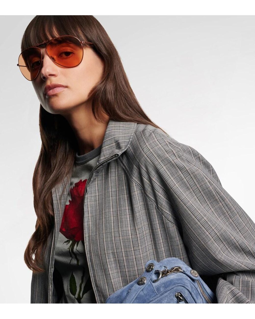 Acne Brown Logo Aviator Sunglasses