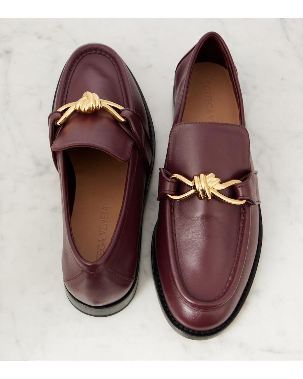 Bottega Veneta Purple Astaire Knot Leather Loafers