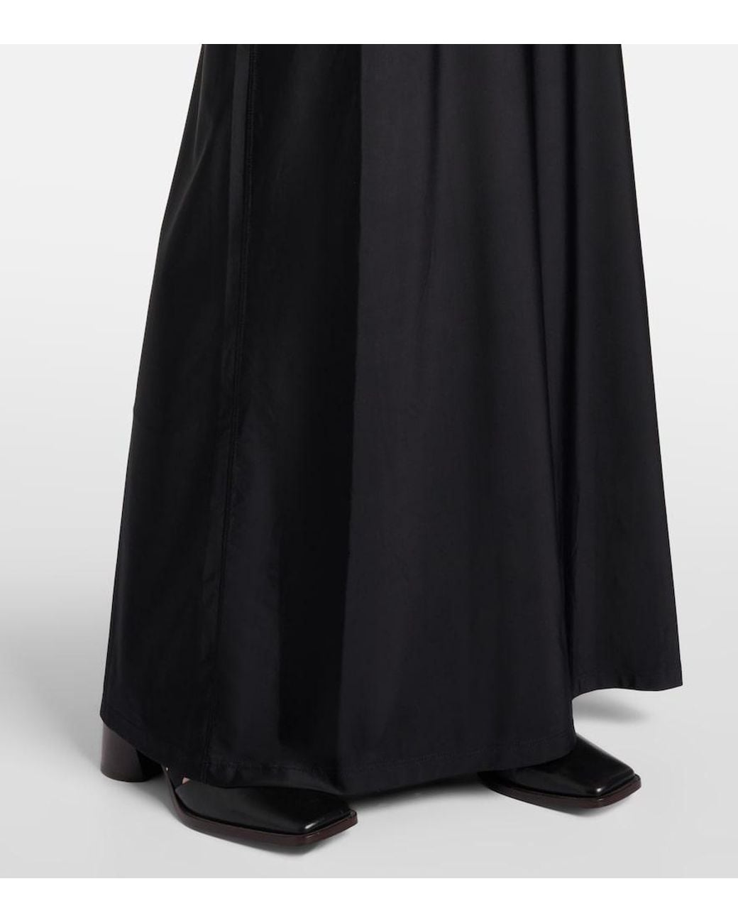 MARINE SERRE Black Draped Jersey Maxi Dress
