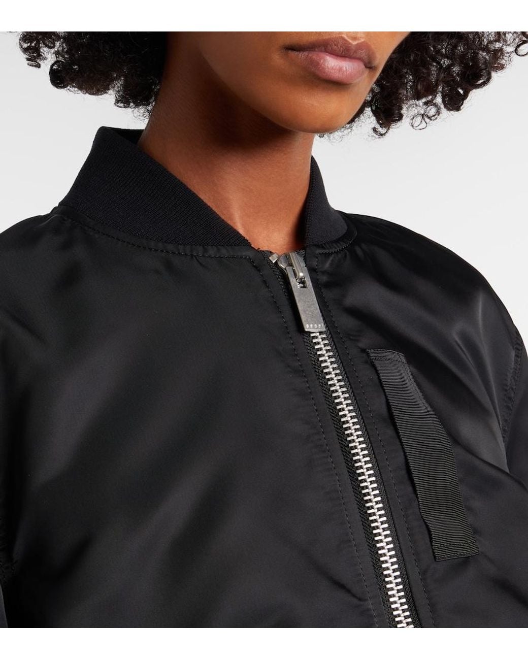 Sacai Black Nylon Bomber Jacket
