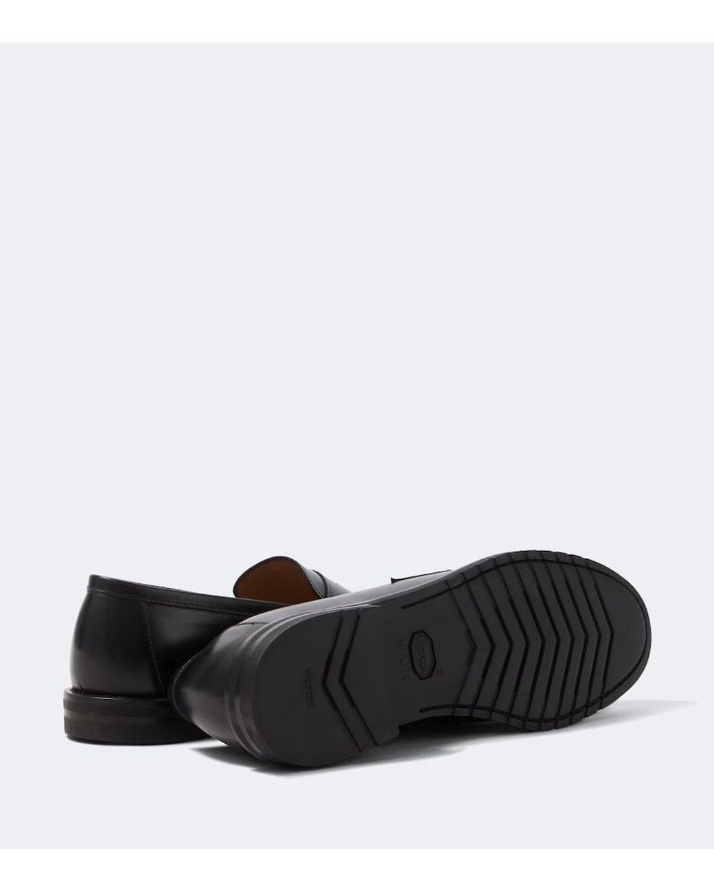 Thom Sweeney Black Leather Penny Loafers for men