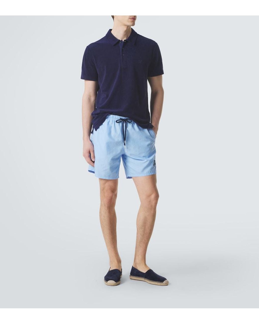 Vilebrequin Blue Cotton-Blend Terry Polo Shirt for men