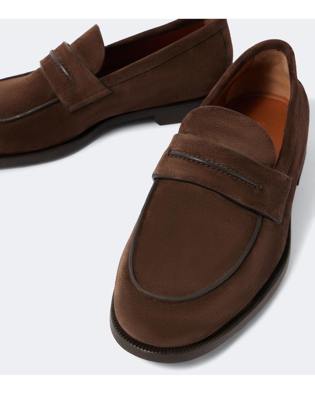 Zegna Brown Suede Loafers for men