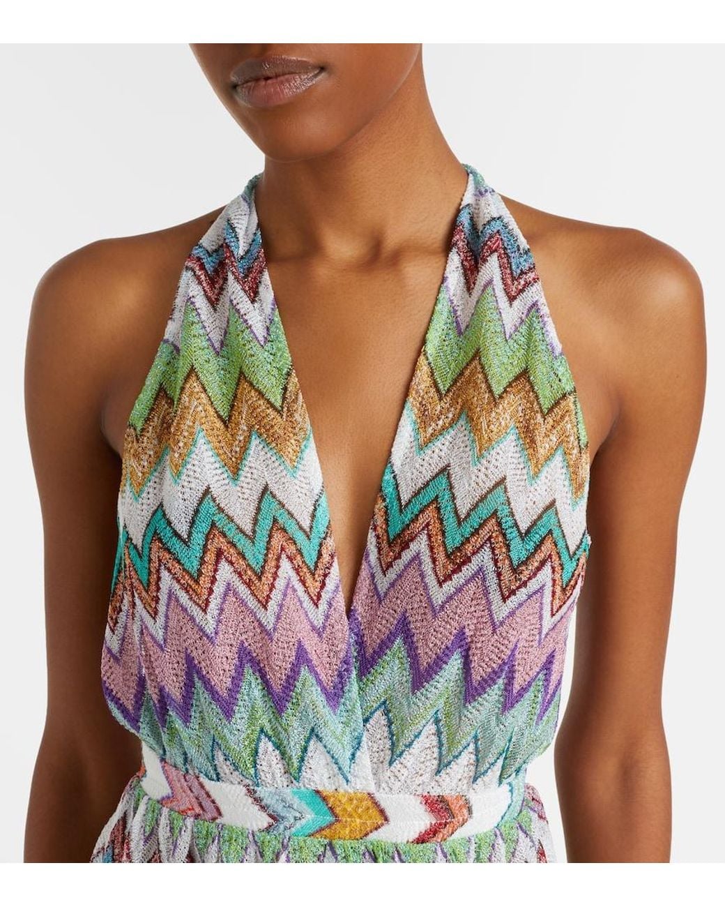 Missoni White Zigzag Lame Romper