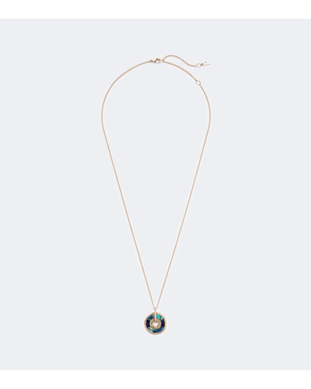 Piaget White Possession Decor Palace 18Kt Rose Pendant Necklace With Gemstones