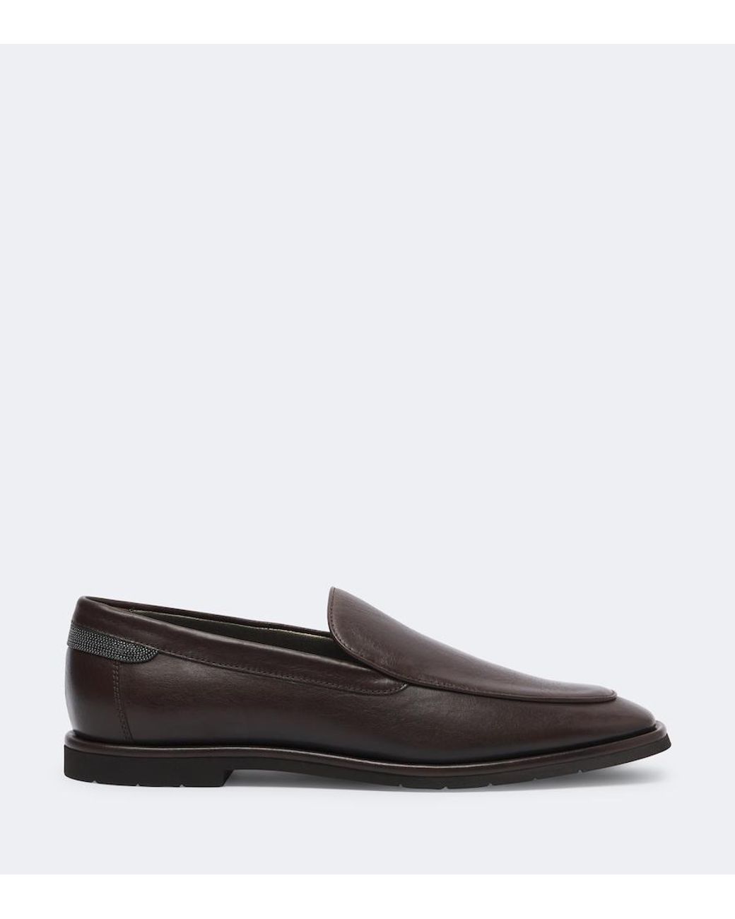 Brunello Cucinelli Brown Monili Leather Loafers