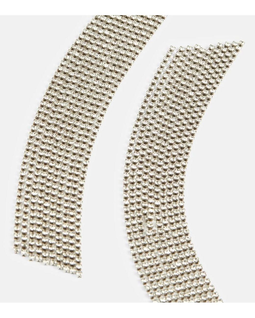 Isabel Marant White Hängeohrringe Mit Kristallen