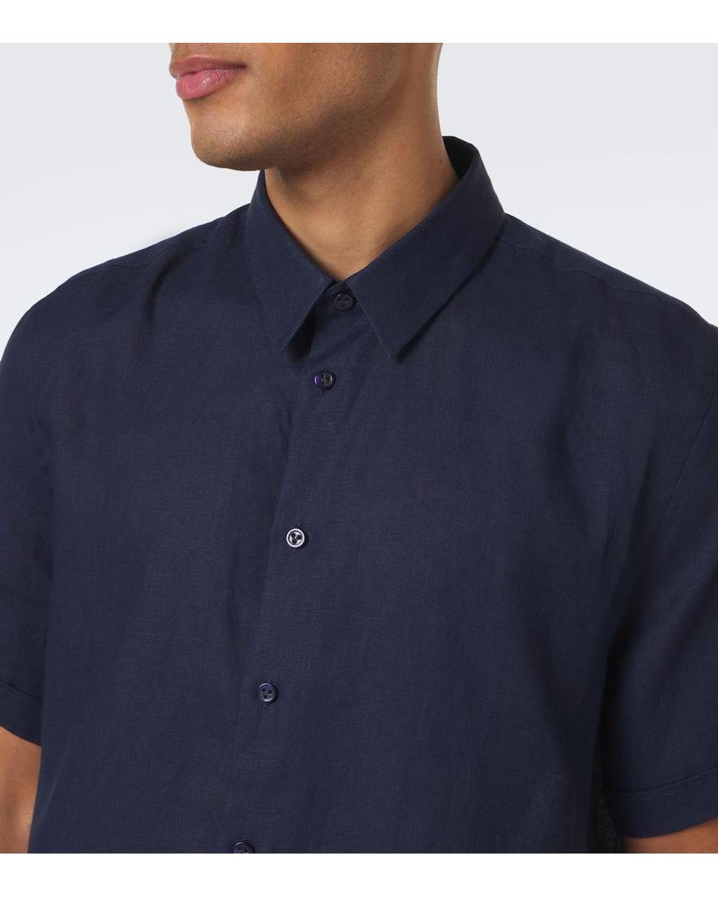 Vilebrequin Blue Courbis Linen Shirt for men