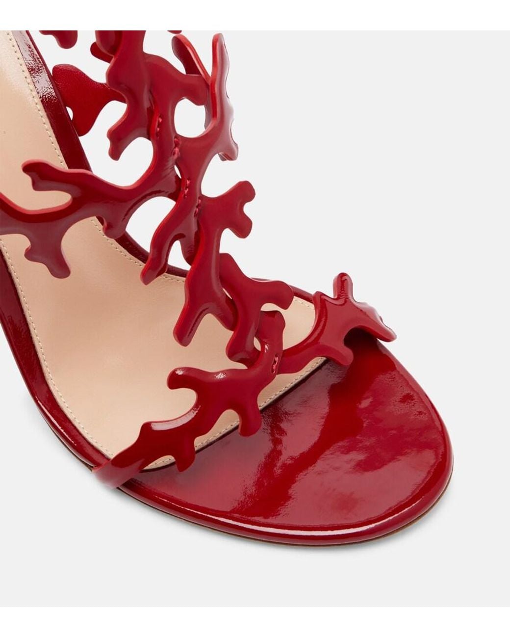 Gianvito Rossi Red Nuit 95 Patent-Leather Sandals