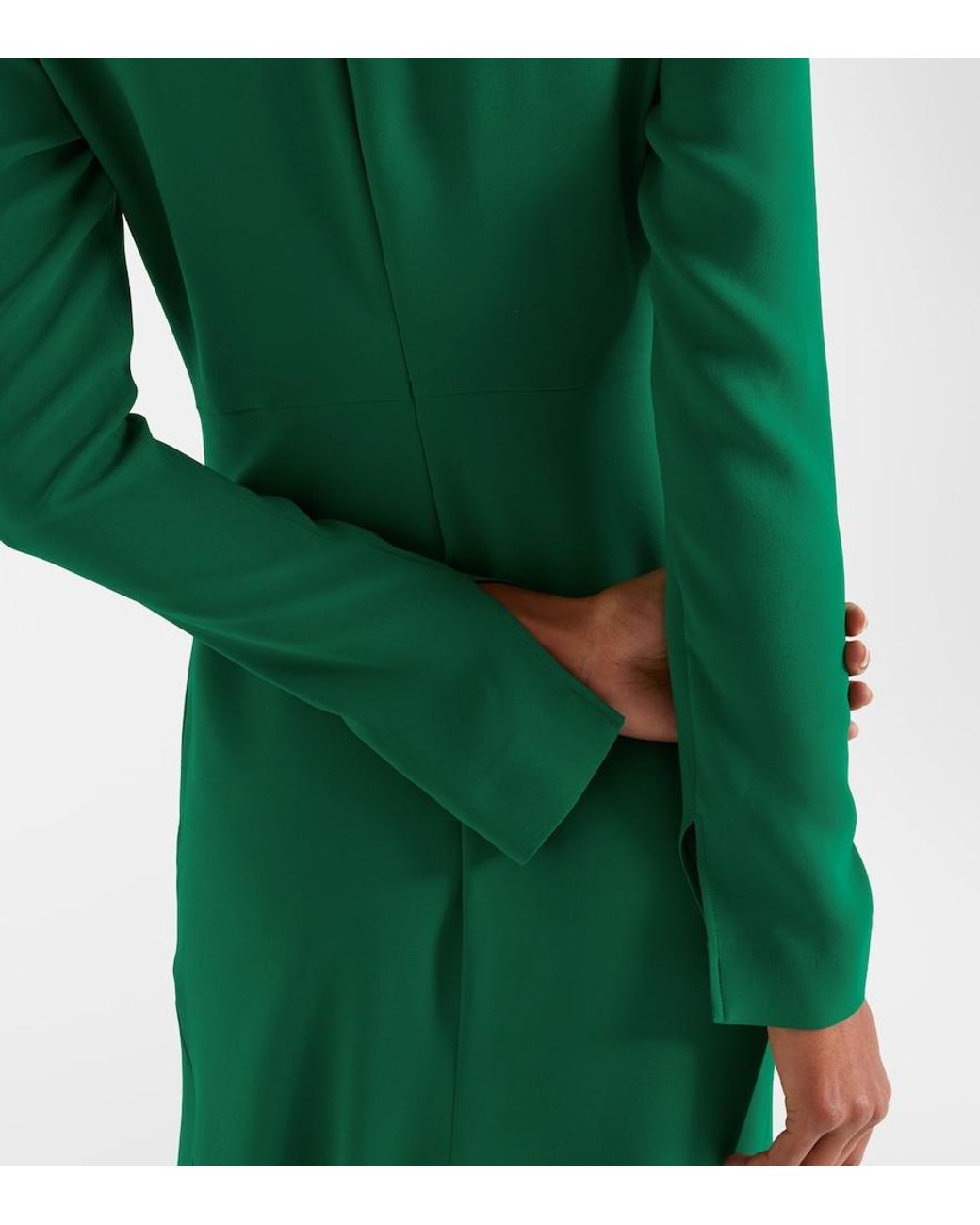 Oscar de la Renta Green Silk-Blend Gown