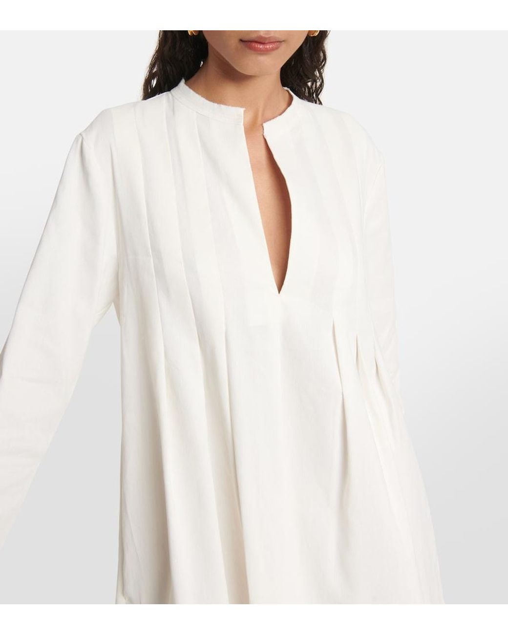 Vince White Trapeze Linen-Blend Minidress