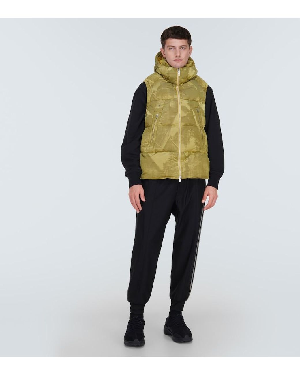 Y-3 Green Trompe-L'Oil Down Vest for men