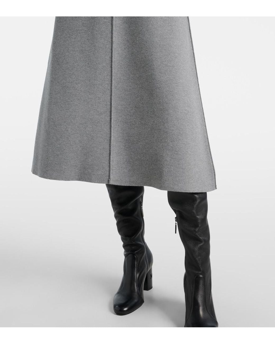 Max Mara Gray Vortice Midi Skirt