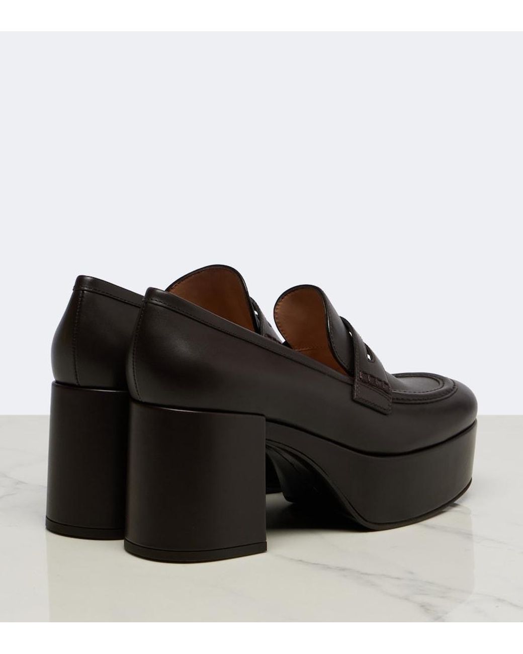 Gianvito Rossi Black Jenna Leather Loafer Pumps