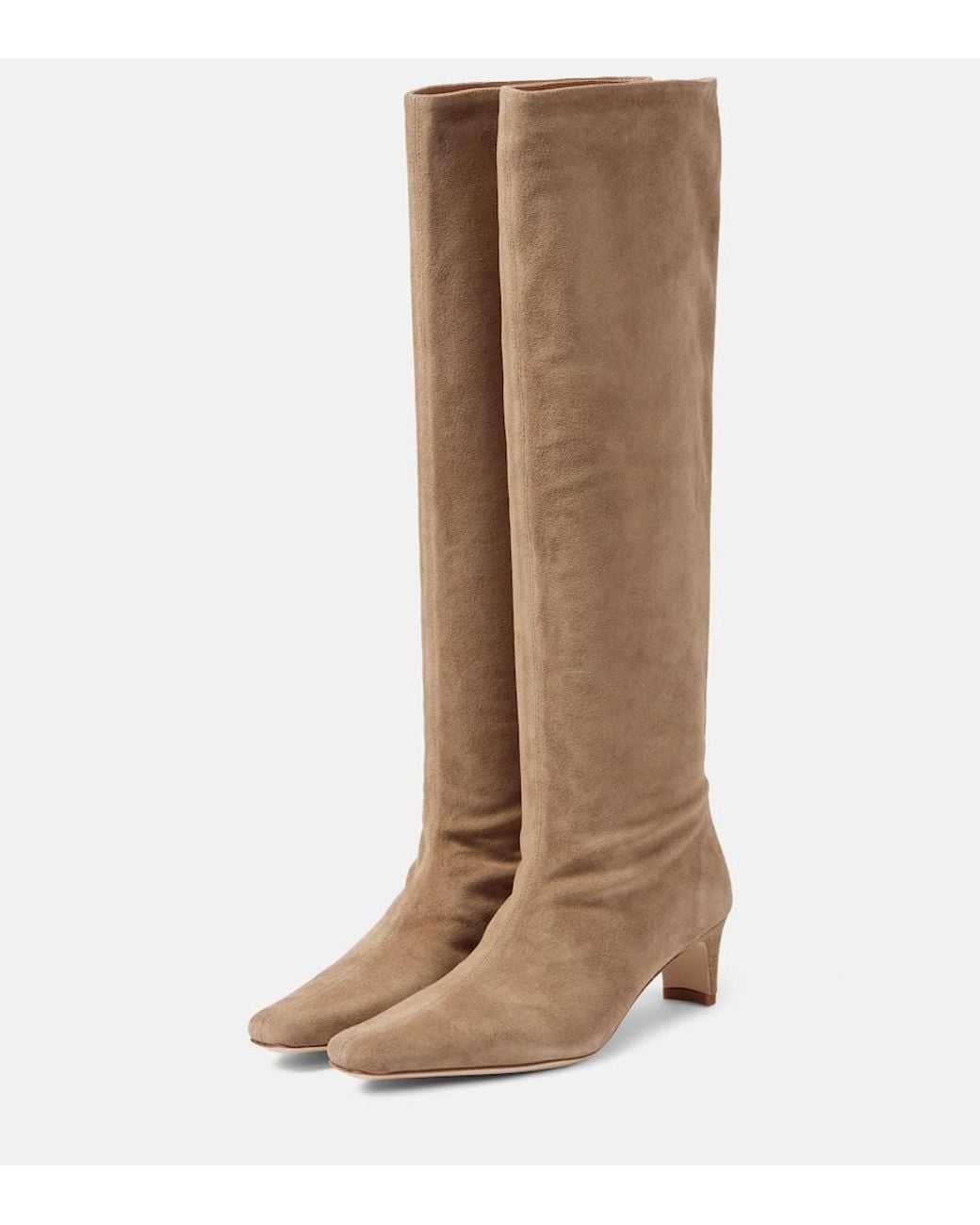 Staud Brown Wally Suede Knee-High Boots