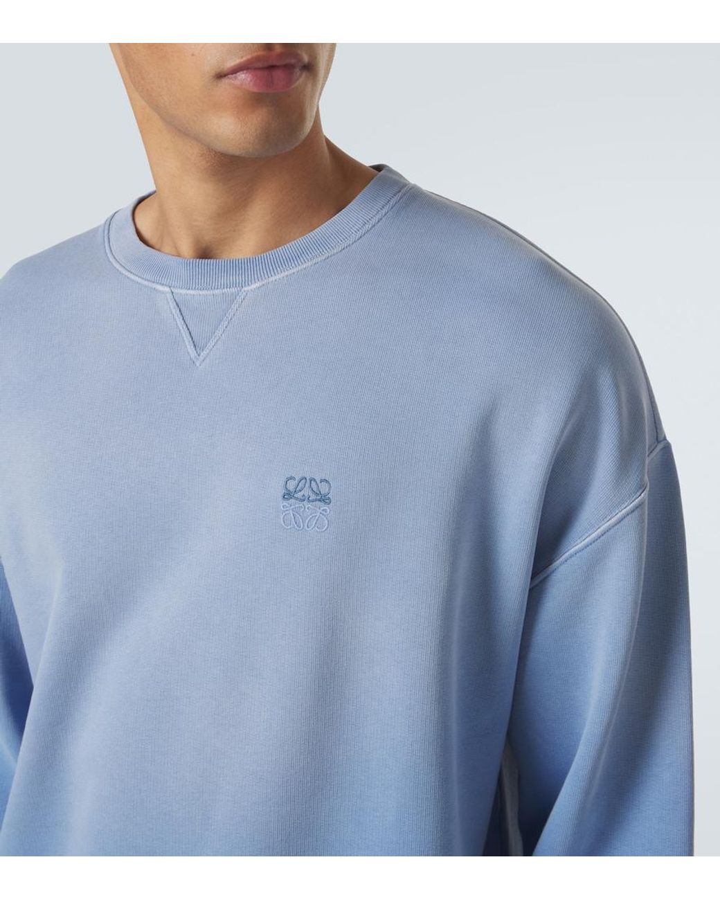Loewe Blue Anagram Cotton Jersey Sweatshirt for men