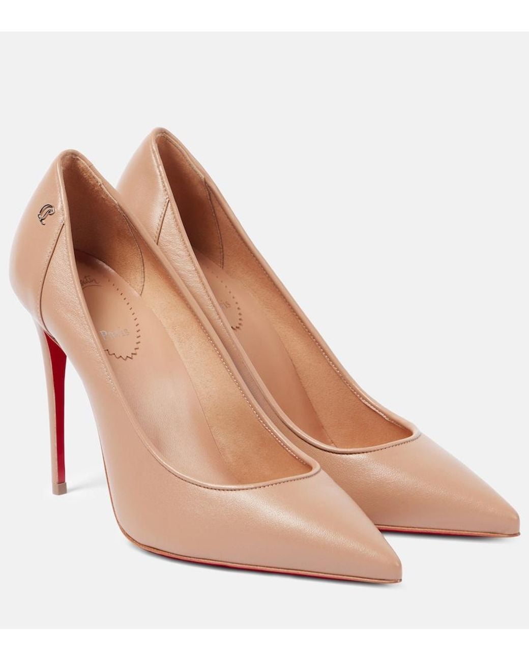 Christian Louboutin Natural Sporty Kate 100 Leather Pumps