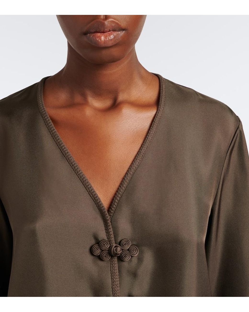 Rohe Brown Oversized Silk Blouse