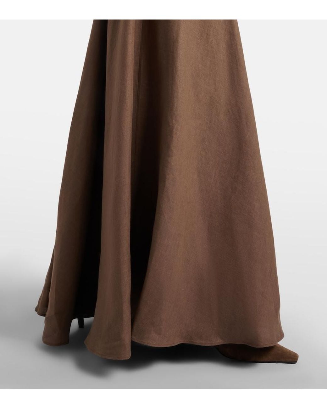 Ralph Lauren Brown Eldred Linen Maxi Dress