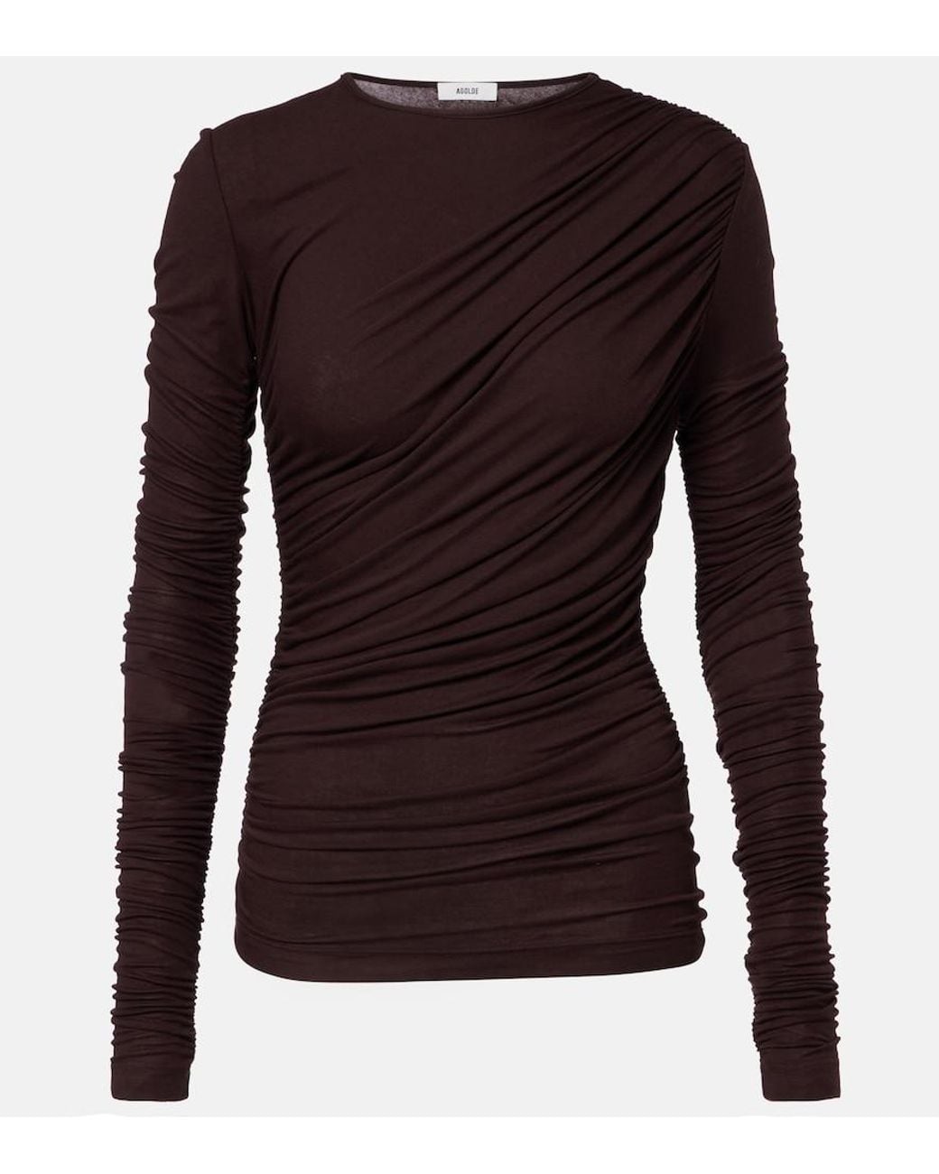 Agolde Brown Tania Twist Ruched Top