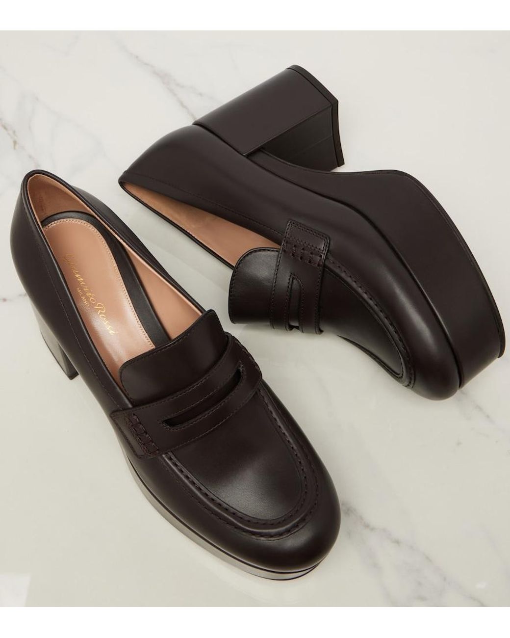 Gianvito Rossi Black Jenna Leather Loafer Pumps