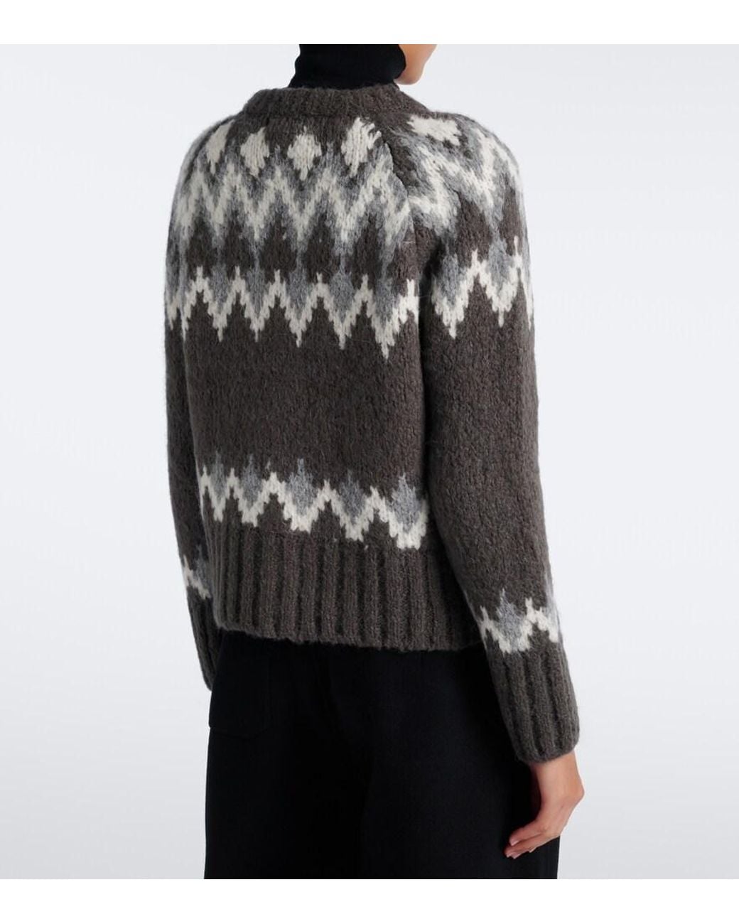 Veronica Beard Black Christina Fair Isle Cardigan