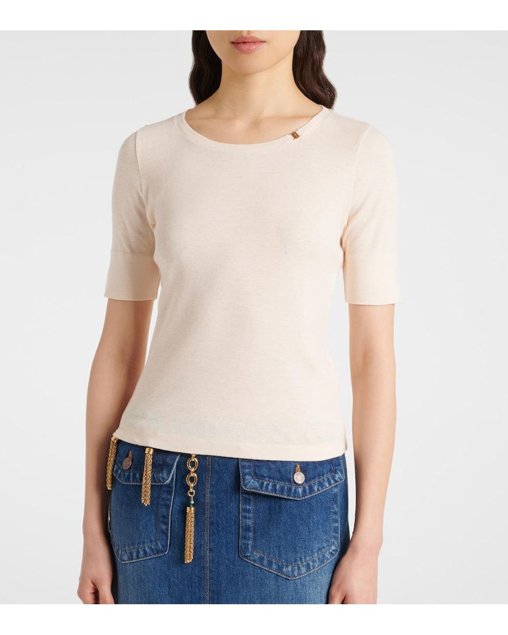 Chloé Natural Cotton Jersey T-Shirt